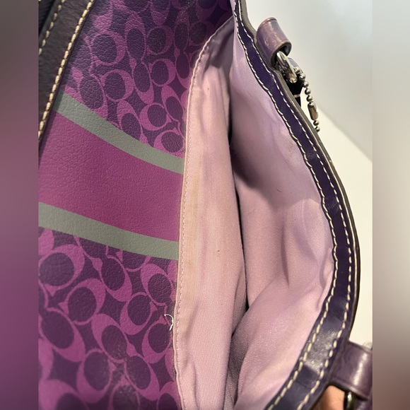 Coach Chealsea Heritage purple leather satchel handbag - Picture 5 of 16